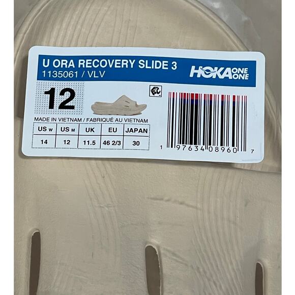 Hoka Ora Recovery Slide 3 Sandal W14 M12 Vanilla Gender Inclusive